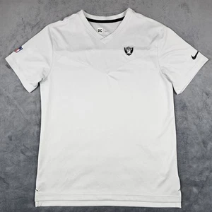 Las Vegas Raiders Team Issued Shirt Mens Medium Nike White NFL Football Dri-FIT - Picture 1 of 12