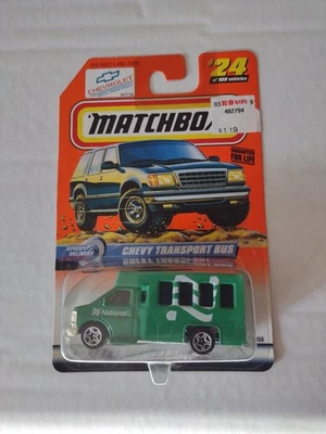 火柴盒美泰车轮 #24 雪佛兰运输巴士国家绿色 MIP — 第 1/4 张图片
