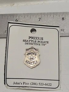 Pin Seattle Police Detective 1990 7/8" - Imagen 1 de 4