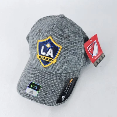 Gorra ajustada LA Galaxy para hombre grande XL gris MLS fútbol Adidas Climalite nueva Foto 1 de 4