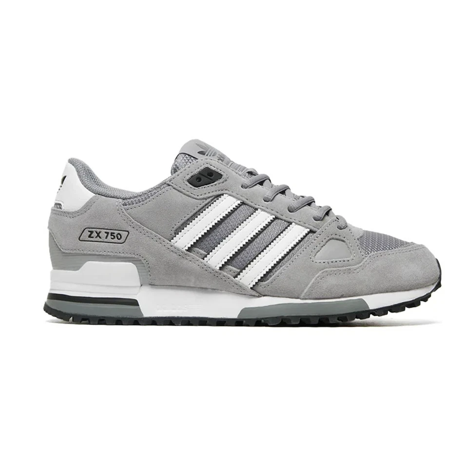 adidas Originals ZX750 Herren Schuhe Wildleder Grau Weiß Sneaker GW5529