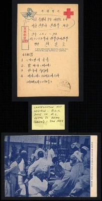 1953 Korea Postcard Red Cross Korean War Medical Clinic PPC Military Card - Image 1 of 3