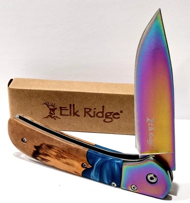 Navaja de Bolsillo Elk Ridge Hoja Recubierta TiNi Espectro A/S Asistida A/O Apertura por Resorte Foto 1 de 4