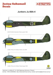 Techmod 32060 Junkers Ju-88A-4 Decals im Maßstab 1:32 - Bild 1 von 2