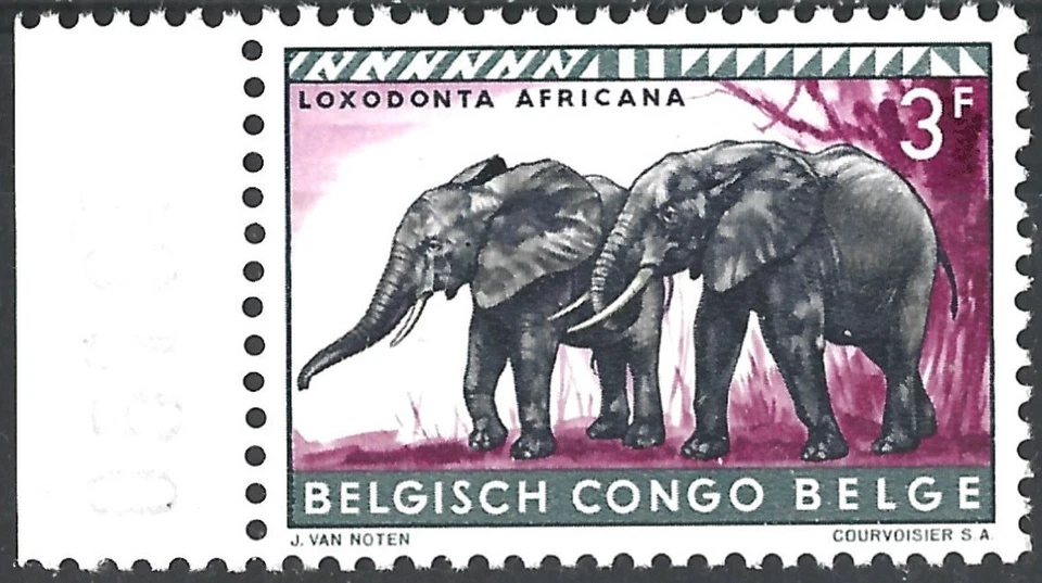  Congo Belga 1959.  Elefante.  MNH OG Foto 1 de 1