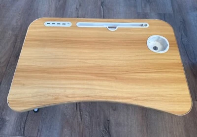 Escritorio para cama portátil, bandeja/escritorio/mesa plegable portátil 4 puertos USB, taza, tableta Foto 1 de 4