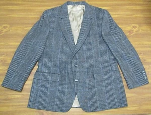 Bill Blass Dayton’s Coat Men’s Blue Brown Plaid 100% Wool Two Button Suit Jacket - Picture 1 of 10