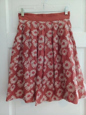 Plenty Tracy Reese falda completa bordada floral 2 pliegues marrón óxido romántico  Foto 1 de 4