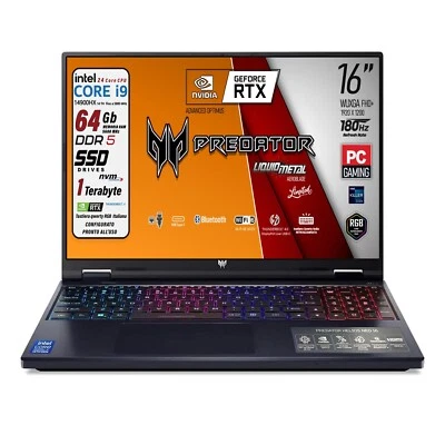 Acer Predator Neo 16" i9 14900HX SSD 1TB RAM 64GB DDR5 WUXGA 180Hz RTX 4060 8GB - Immagine 1 di 4