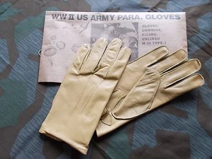 Guantes de cuero paracaidista M-39 del Ejército de los Estados Unidos Segunda Guerra Mundial - Alta calidad Segunda Guerra Mundial Ejército de los Estados Unidos - Repro - Imagen 1 de 3