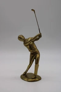 Vintage Brass Golfer w Removable Club Statue - 10" Tall - Great Gift - Golf Gift - Imagen 1 de 7