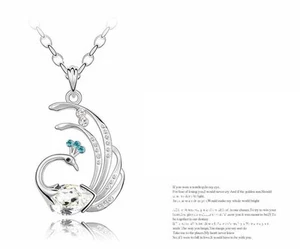 Fashion Rhinestone Crystal Phoenix Pendant Chain Necklace - Picture 1 of 15