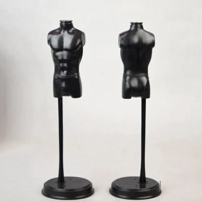 2Pcs 1:6 Male Torso Body Dress Form Mannequin Clothing Retail Display Rack Bust - Image 1 of 4