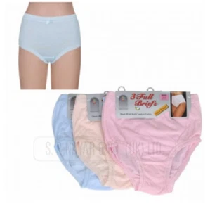 Damen Damen 100 % Baumwolle Slips Hose Unterwäsche schwarz weiß sortiert - Bild 1 von 6