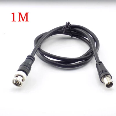 1M BNC Male to Female Cable Extension Coaxial Line CCTV Audio Video Coax 75ohm - Image 1 of 4