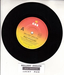 BRUCE SPRINGSTEEN Brilliant disguise 7" 45 rpm vinyl record NEW + jukebox strip - Picture 1 of 2