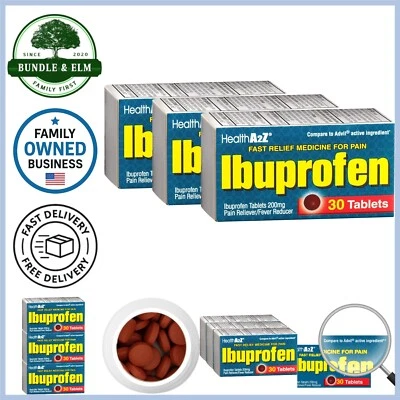 Ibuprofen Pain Relief Tablets 200mg for Headache Arthritis Cramps Fever 90 Count - Image 1 of 4