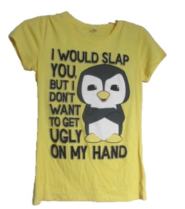 Hybrid Promotion Youth Size L Yellow Funny Slogan Tee Shirt Cotton Blend | - Picture 1 of 7