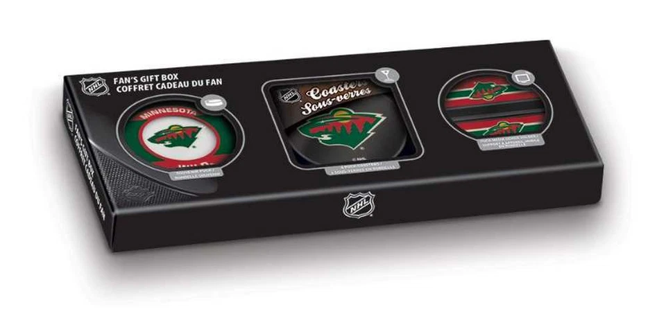 Inglasco NHL Hockey Fan's Gift Box Puck/Coaster/Media Holder Minnesota Wild