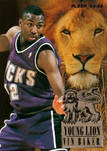 Vin Baker '94-95 Fleer 1 of 6 Young Lion NBA Card- Free Shipping - Picture 1 of 2