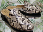 CLARKS COLLECTION TRISH PLANT MULES TAUPE SNAKE LOAFERS SHOES US WOMENS SZ 10 W