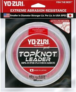 YO-ZURI TOPKNOT LEADER SUPER FLUOROCARBON 60lb - 100yd Natural Clear R1245