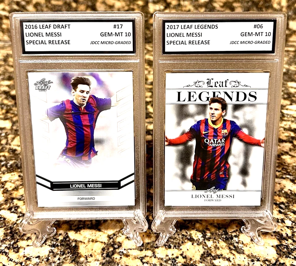 LIONEL MESSI 2017 LEAF “Special Release “ LEGENDS #06 GRADED GEM-MT 10