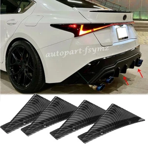 For Chevrolet Chevy Camaro Rear Bumper Diffuser Lip Splitter Shark Fins Carbon - Picture 1 of 11