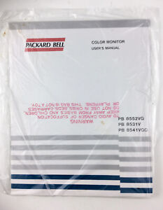 Vintage Packard Bell Color Monitor Users Manual PP8552VG, PB8531V, PP8541VGG NEW