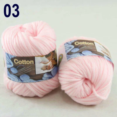 Sale 2 Ballsx50g Super Soft Cotton Chunky Blankets Hand Rugs Knitting Yarn 03 - Image 1 of 4