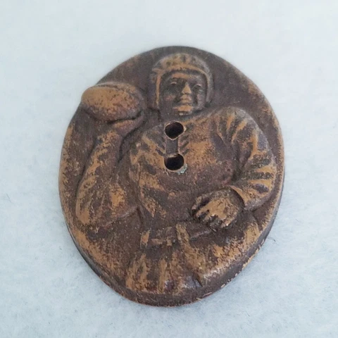 INCREDIBLE LARGE VINTAGE BURWOOD/SYROCCO  W/A FOOTBALL PLAYER 1-3/4" x 1-1/2" Cover