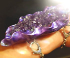 Rough Amethyst Statement Matrix Cuff Lavender Purple Crystals OOAK Wearable Art