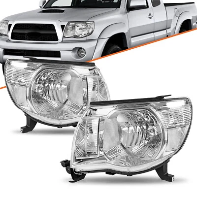 Par de lámparas de montaje de faros esquineros transparentes cromados para Toyota Tacoma 2005-2011 Foto 1 de 4