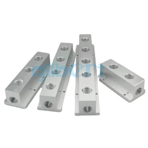 1/4" BSP Female 2-10 Way Solid Aluminum T-Shape Air Manifold Block Splitter - Picture 1 of 10