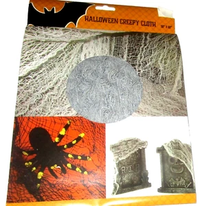Halloween gruseliges Tuch ~ 30" x 60" ~ grau - Bild 1 von 1