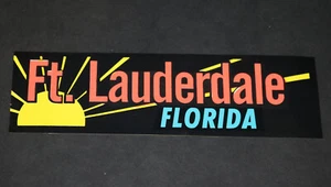 Vintage Souvenir small Bumper Sticker - Ft. Fort Lauderdale Florida FL Sun - Picture 1 of 4