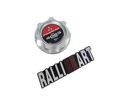 SILVER ENGINE OIL FILLER CAP FOR MITSUBISHI ECLIPSE EVO 4G63 TURBO RALLIART EMBL - Image 1 of 4