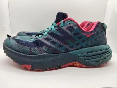 Zapatos deportivos Hoka One One Speedgoat 2 para mujer talla 8 azul rosa trail running Foto 1 de 4