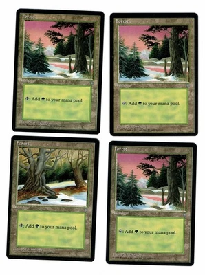MTG Magic the Gathering 4x (NM) Forest Lands Ice Age Wizards of the Coast - Image 1 of 2