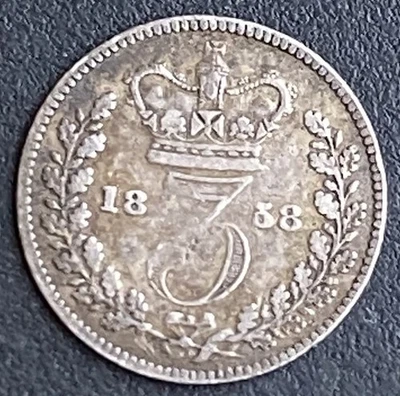 Victoria 1858 Silver Threepence Victorian Coin 3D Lot G50 - Image 1 of 4