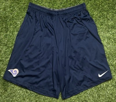 Pantalones cortos de práctica Nike Dri-Fit Los Angeles Rams #10 NFL usados en juegos para hombre 3XL azul marino Foto 1 de 4