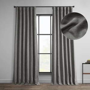 HPD Half Price Drapes BOCH-LN185-P Faux Linen Room Darkening Curtains for - Picture 1 of 9