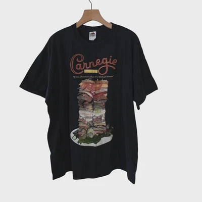 Camiseta Carnegie Deli de Colección Rara Años 90 NYC Diner Deli Histórica Para Hombres 2XL  Foto 1 de 4