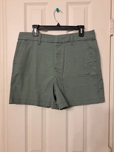 Gloria Vanderbilt Chino Shorts Twill Cotton Green Stretch High Rise Sz 12 NEW  - Picture 1 of 11