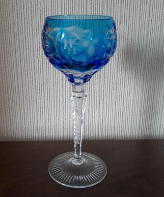 Nachtmann Traube Blue Cut Crystal Wine Glass 6.75" inches - Image 1 of 4
