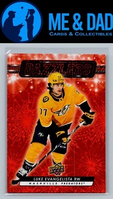 2023-24 Upper Deck #DZ-54 Luke Evangelista Dazzlers Orange - Image 1 of 2