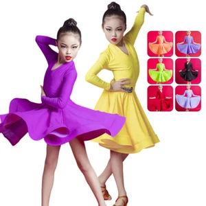Children Latin Dance Costumes Girls Professional Competition Dancing Dress Wear - Picture 1 of 48