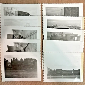 1950s LOT (10) Black and White Train Pictures Photos 5 x 3.5 - Picture 1 of 13