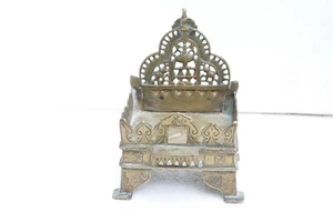 Old Original Handcrafted Brass Jain Religious Jali Work Puja Stand Bajot NH2590 - Picture 1 of 8
