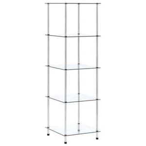 vidaXL Scaffale a 5 Livelli Trasparente 40x40x130cm in Vetro Temperato - Foto 1 di 6
